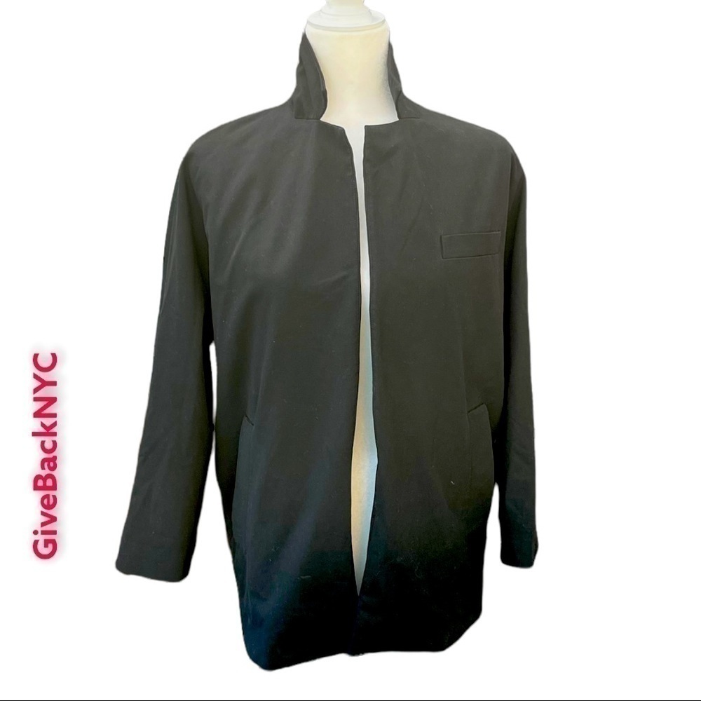 Zara Open Front Boyfriend Blazer Black XXS